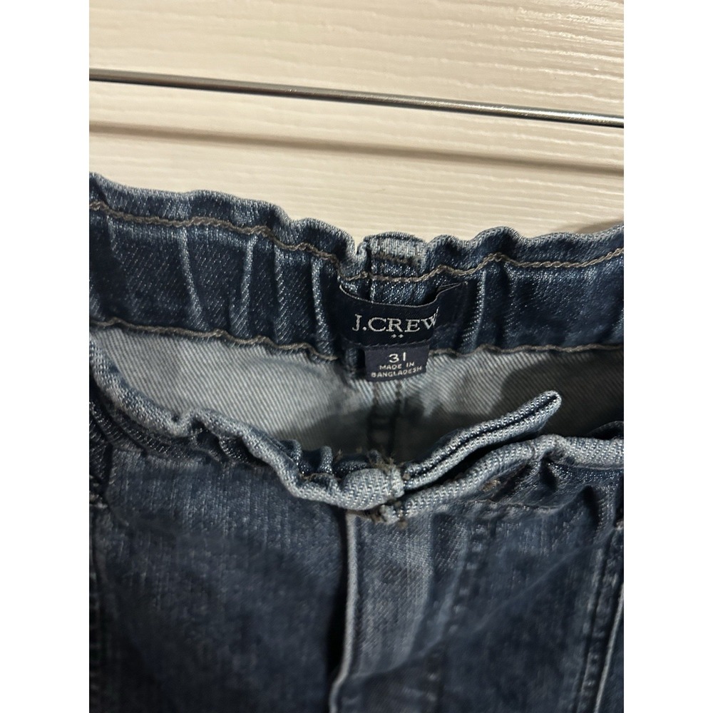 J. Crew Womens 31 High Rise Elastic Waist Stretch Ankle Jeans Dark Washed Denim - Picture 6 of 12